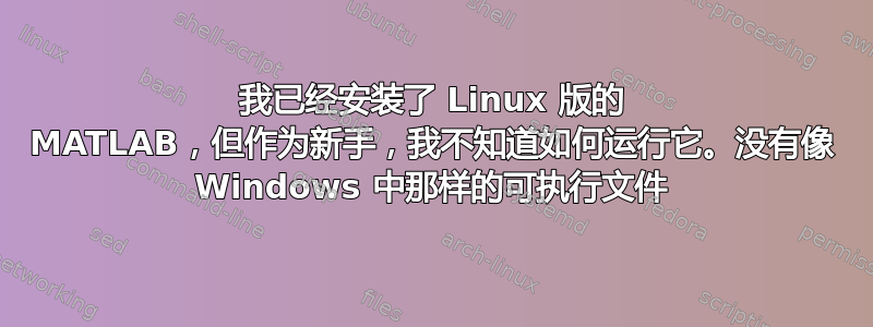 我已经安装了 Linux 版的 MATLAB，但作为新手，我不知道如何运行它。没有像 Windows 中那样的可执行文件