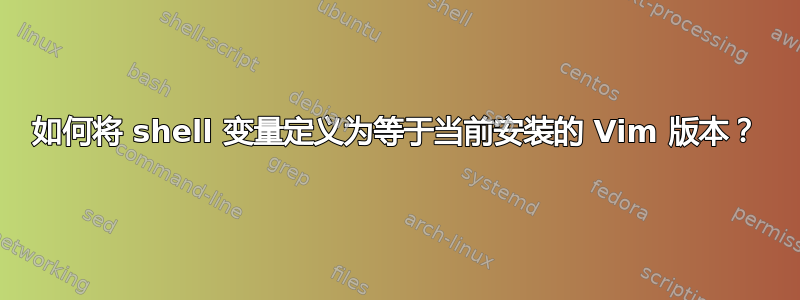 如何将 shell 变量定义为等于当前安装的 Vim 版本？