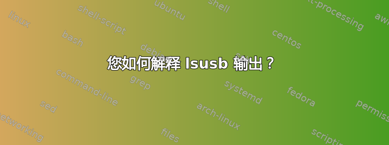 您如何解释 lsusb 输出？