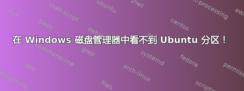 在 Windows 磁盘管理器中看不到 Ubuntu 分区！