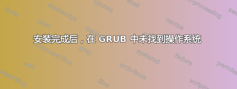 安装完成后，在 GRUB 中未找到操作系统