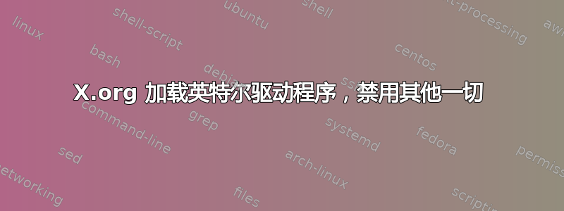 X.org 加载英特尔驱动程序，禁用其他一切