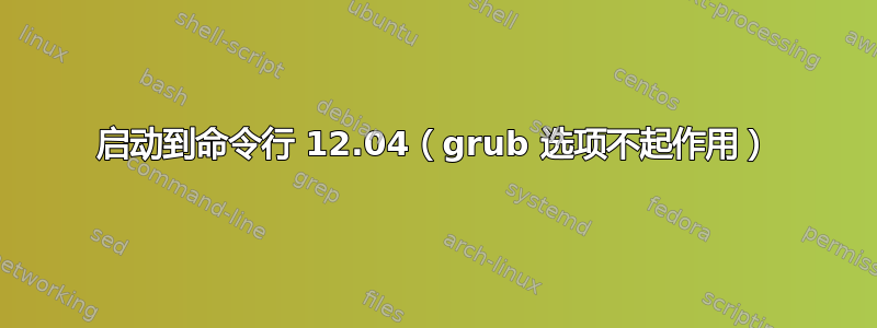 启动到命令行 12.04（grub 选项不起作用）