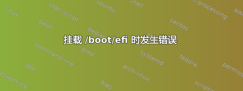 挂载 /boot/efi 时发生错误