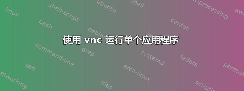 使用 vnc 运行单个应用程序