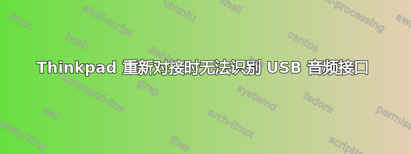 Thinkpad 重新对接时无法识别 USB 音频接口