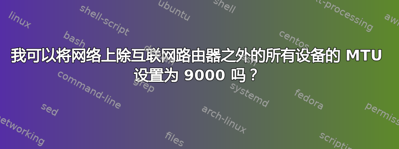 我可以将网络上除互联网路由器之外的所有设备的 MTU 设置为 9000 吗？