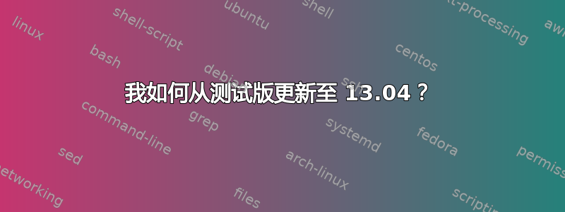 我如何从测试版更新至 13.04？