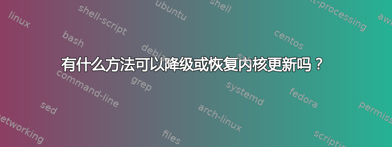 有什么方法可以降级或恢复内核更新吗？
