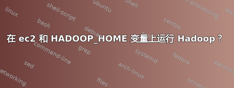 在 ec2 和 HADOOP_HOME 变量上运行 Hadoop？