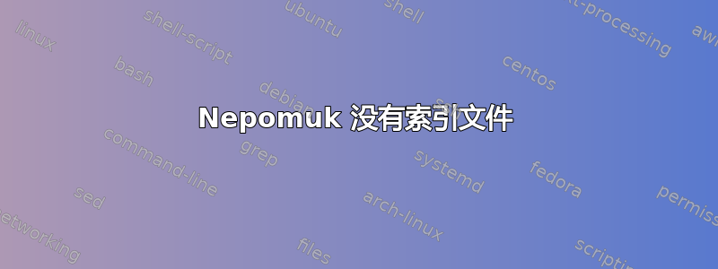 Nepomuk 没有索引文件