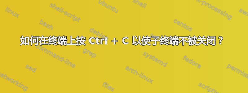 如何在终端上按 Ctrl + C 以使子终端不被关闭？