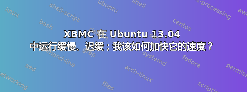 XBMC 在 Ubuntu 13.04 中运行缓慢、迟缓；我该如何加快它的速度？