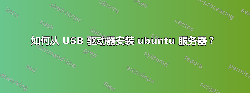 如何从 USB 驱动器安装 ubuntu 服务器？