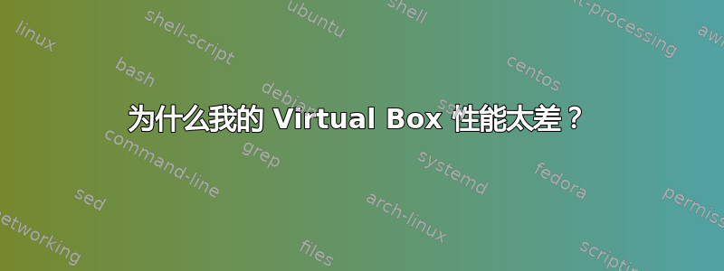 为什么我的 Virtual Box 性能太差？