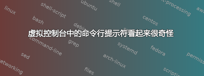 虚拟控制台中的命令行提示符看起来很奇怪