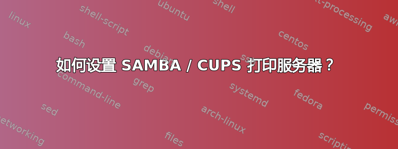 如何设置 SAMBA / CUPS 打印服务器？