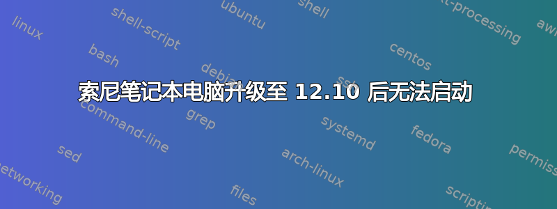 索尼笔记本电脑升级至 12.10 后无法启动