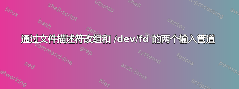 通过文件描述符改组和 /dev/fd 的两个输入管道