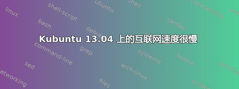 Kubuntu 13.04 上的互联网速度很慢