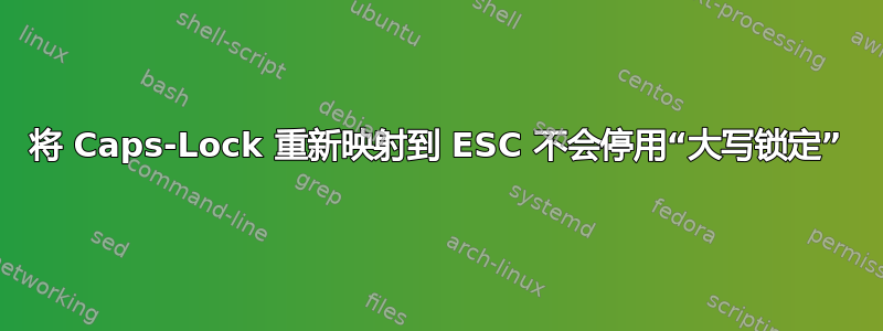 将 Caps-Lock 重新映射到 ESC 不会停用“大写锁定”