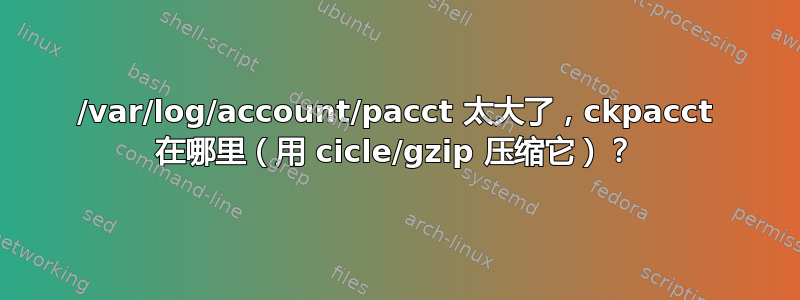 /var/log/account/pacct 太大了，ckpacct 在哪里（用 cicle/gzip 压缩它）？