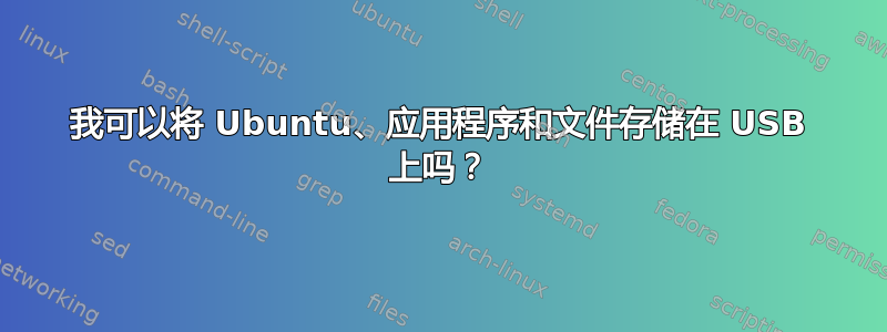 我可以将 Ubuntu、应用程序和文件存储在 USB 上吗？