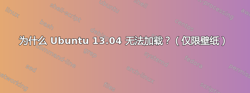 为什么 Ubuntu 13.04 无法加载？（仅限壁纸）