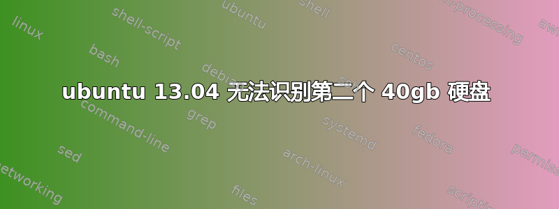 ubuntu 13.04 无法识别第二个 40gb 硬盘