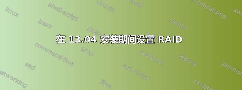 在 13.04 安装期间设置 RAID