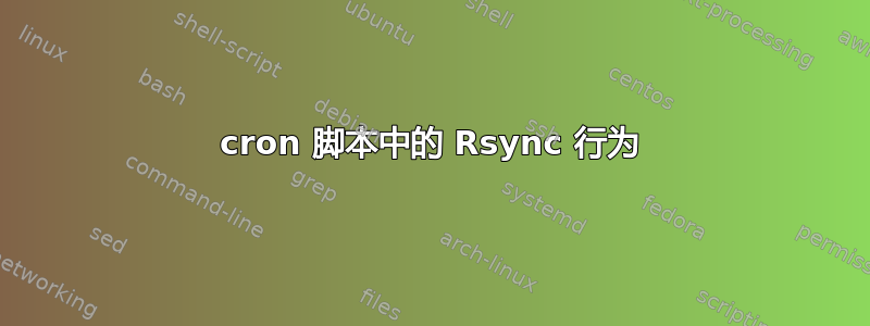 cron 脚本中的 Rsync 行为