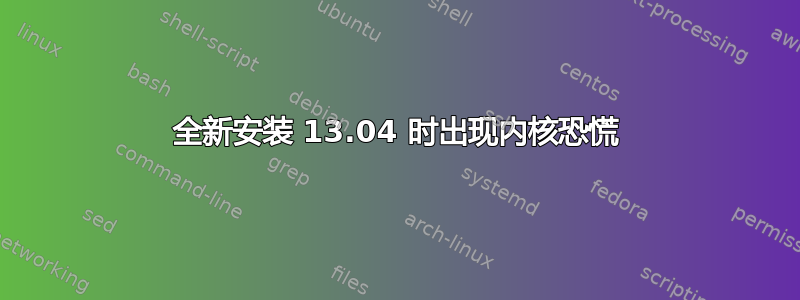 全新安装 13.04 时出现内核恐慌