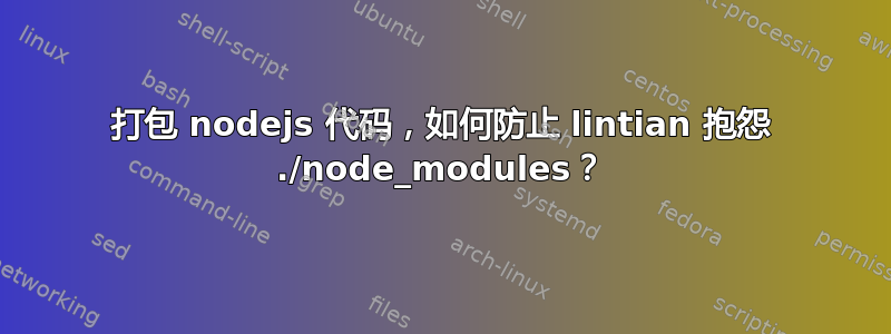 打包 nodejs 代码，如何防止 lintian 抱怨 ./node_modules？