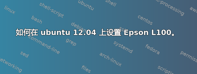 如何在 ubuntu 12.04 上设置 Epson L100。