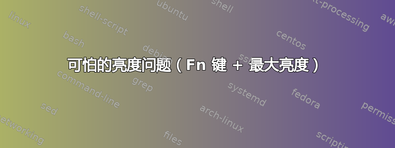 可怕的亮度问题（Fn 键 + 最大亮度）