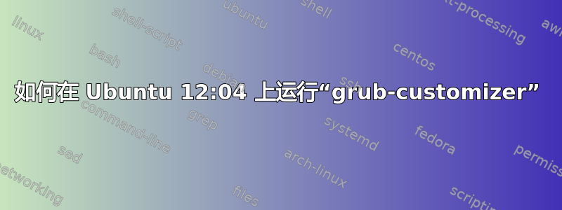 如何在 Ubuntu 12:04 上运行“grub-customizer”