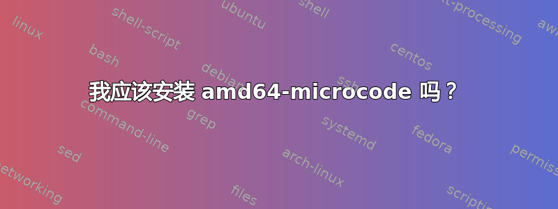 我应该安装 amd64-microcode 吗？