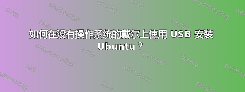 如何在没有操作系统的戴尔上使用 USB 安装 Ubuntu？