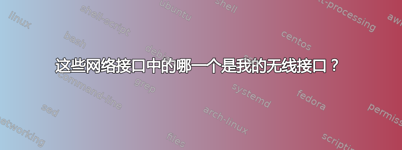 这些网络接口中的哪一个是我的无线接口？