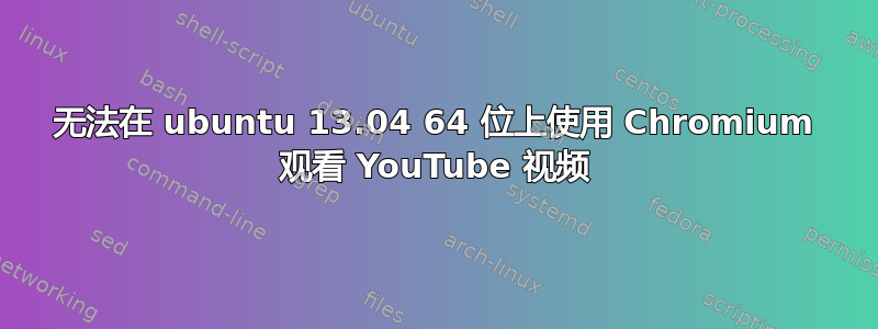 无法在 ubuntu 13.04 64 位上使用 Chromium 观看 YouTube 视频