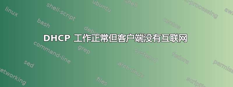 DHCP 工作正常但客户端没有互联网