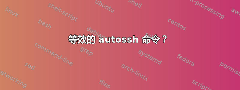 等效的 autossh 命令？