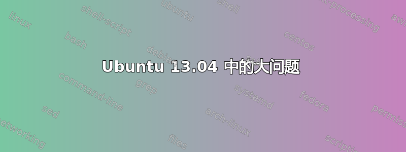 Ubuntu 13.04 中的大问题