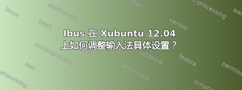 Ibus 在 Xubuntu 12.04 上如何调整输入法具体设置？