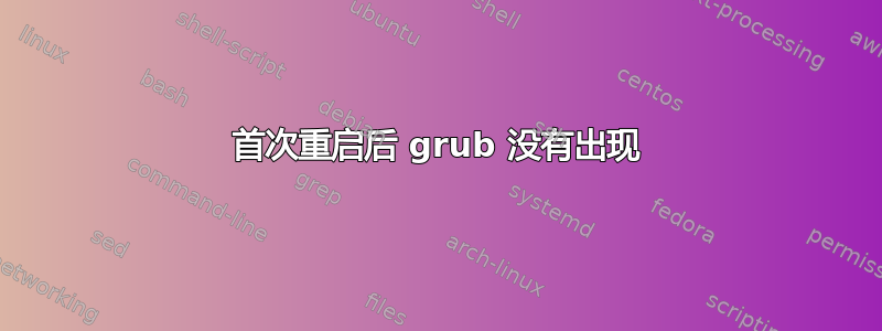 首次重启后 grub 没有出现