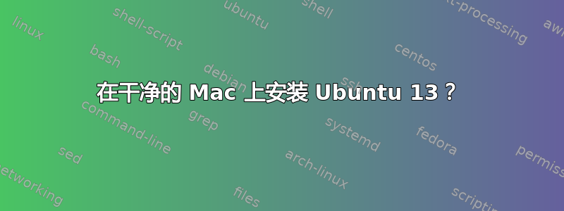 在干净的 Mac 上安装 Ubuntu 13？