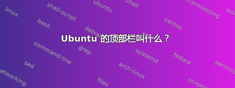 Ubuntu 的顶部栏叫什么？