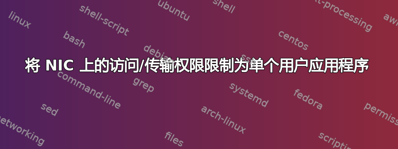 将 NIC 上的访问/传输权限限制为单个用户应用程序