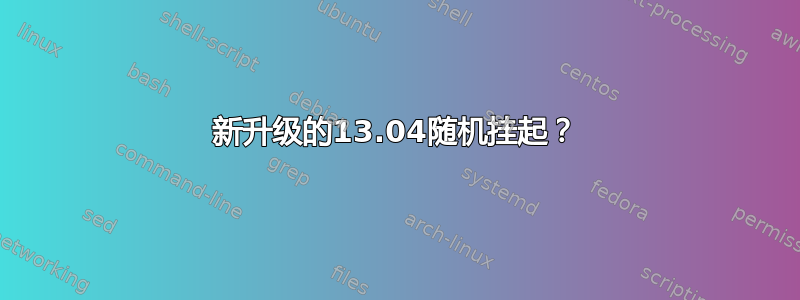 新升级的13.04随机挂起？