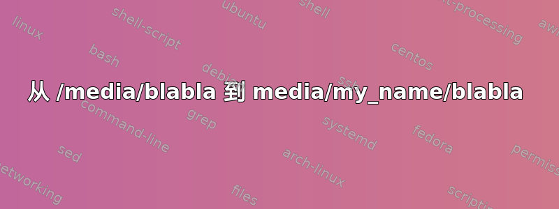 从 /media/blabla 到 media/my_name/blabla